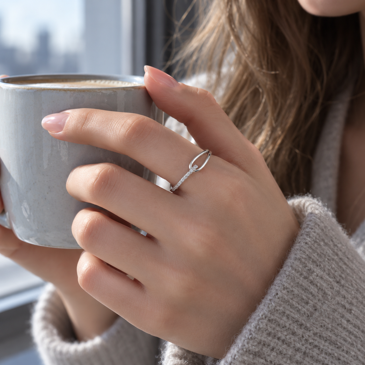🕊️ Statement Ring | Silver Crystal Styling | Women Teardrop Elegance