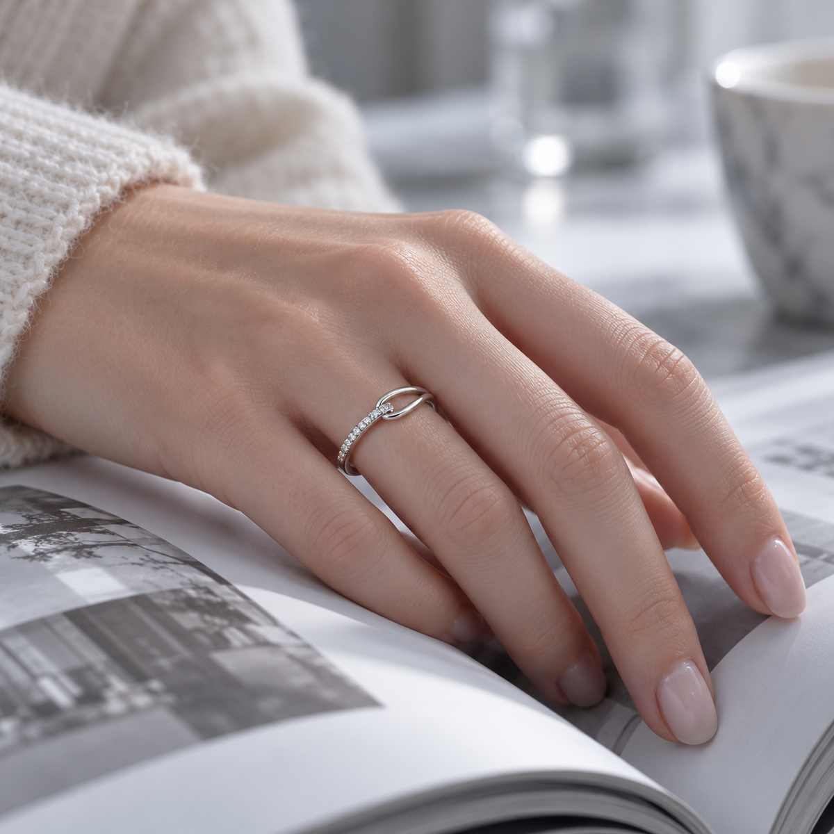🕊️ Statement Ring | Silver Crystal Styling | Women Teardrop Elegance