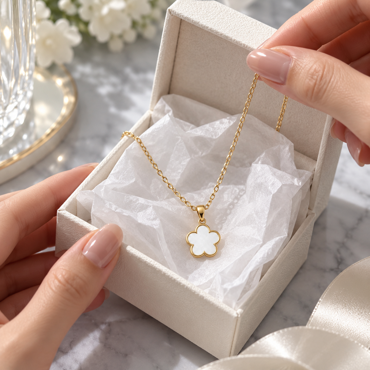 🌼 Flower Necklace | Gold-Tone Daily Wear | Women Minimalist Charm