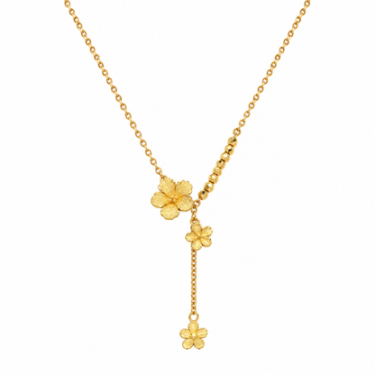 🌼 Floral Necklace | Gold-Tone Metal Everyday | Women Romantic Dangle