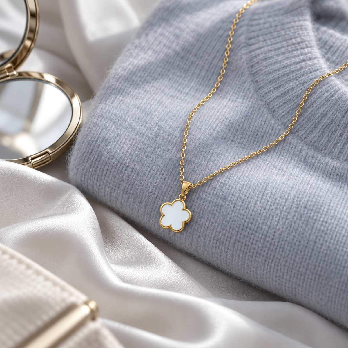🌼 Flower Necklace | Gold-Tone Daily Wear | Women Minimalist Charm