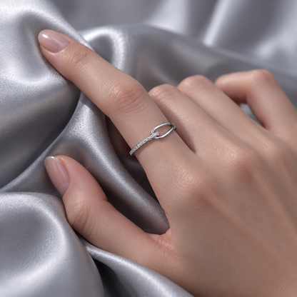 🕊️ Statement Ring | Silver Crystal Styling | Women Teardrop Elegance