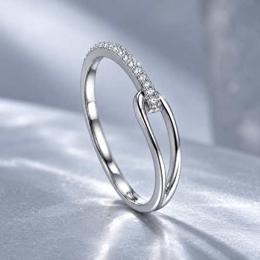 🕊️ Statement Ring | Silver Crystal Styling | Women Teardrop Elegance